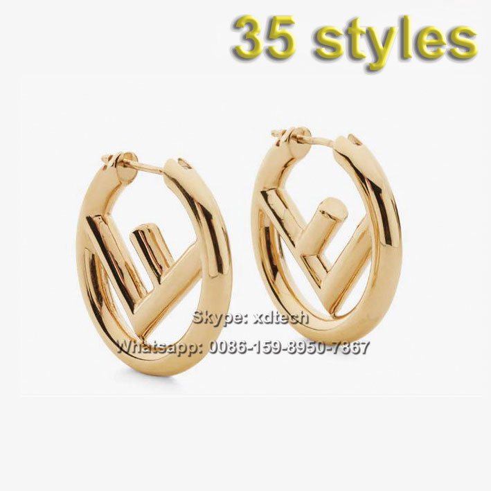 Fendi Earrings Ear Loops Bracelets Lady Jewleries